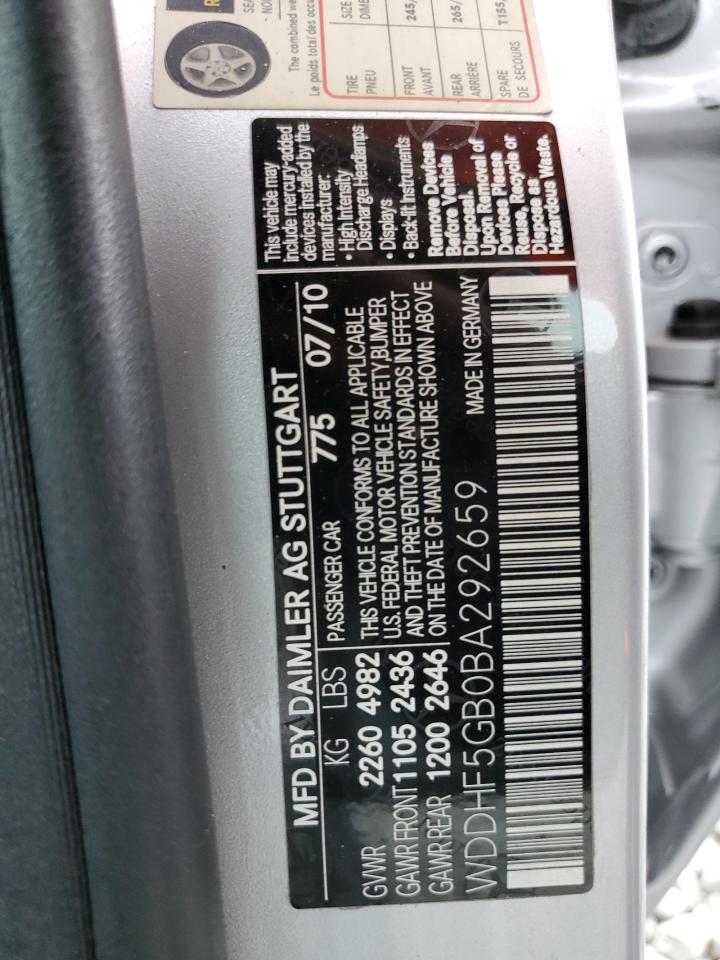 WDDHF5GB0BA292659 2011 Mercedes-Benz E 350