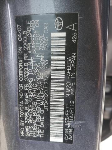 2007 Toyota Prius VIN: JTDKB20U173258733 Lot: 50299854