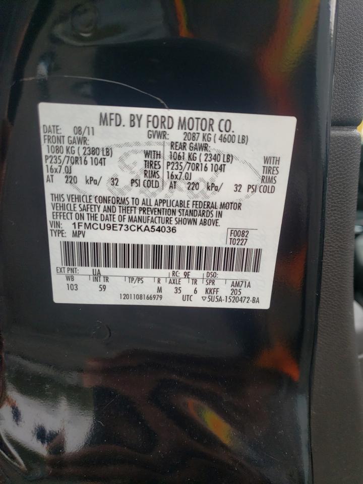 1FMCU9E73CKA54036 2012 Ford Escape Limited