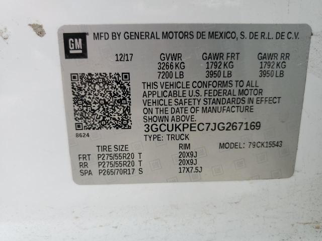 2018 Chevrolet Silverado K1500 Custom VIN: 3GCUKPEC7JG267169 Lot: 51408304