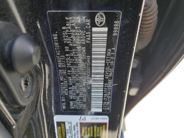 2013 Toyota Camry L VIN: 4T1BF1FK3DU715449 Lot: 53220894