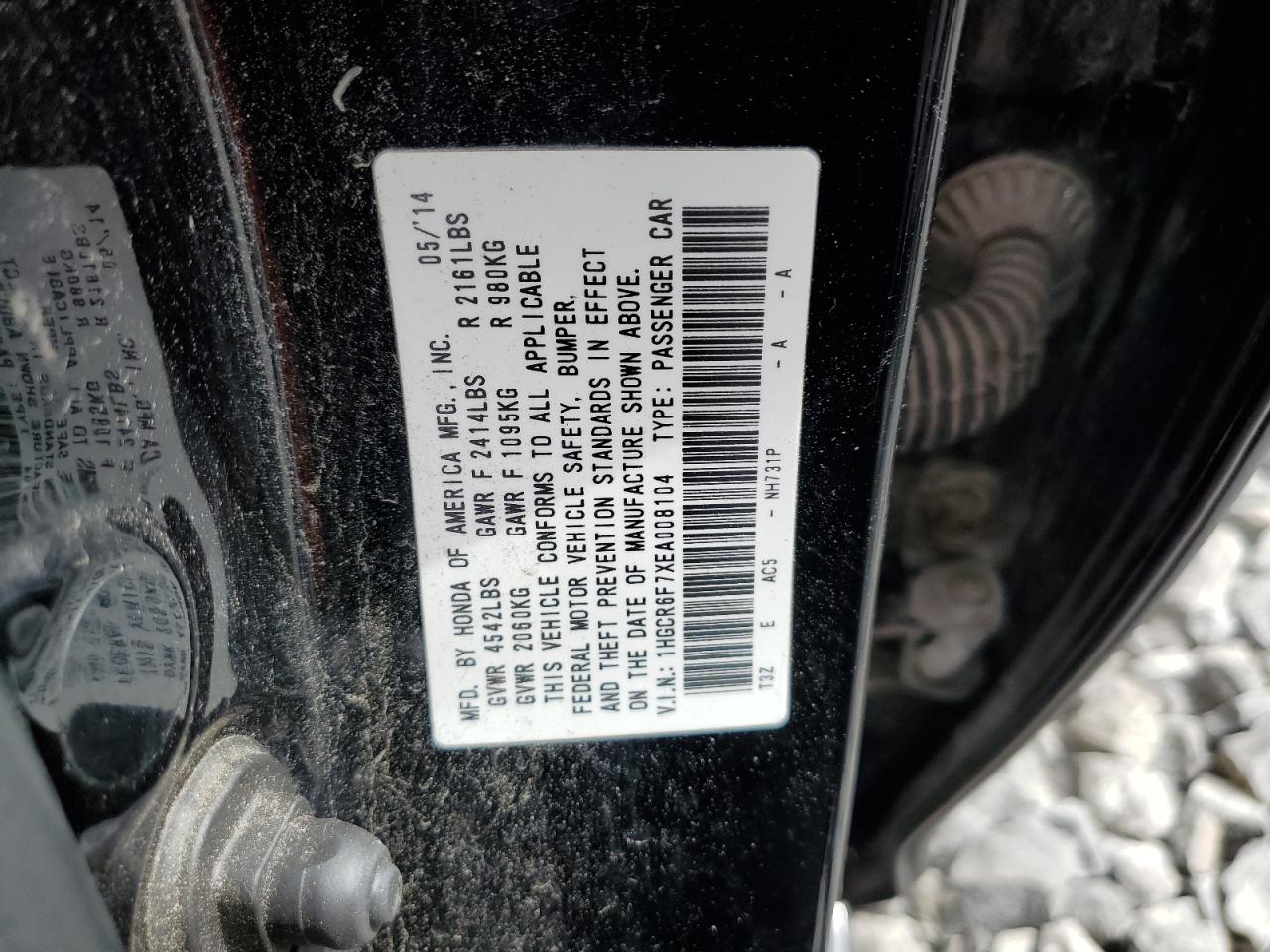 1HGCR6F7XEA008104 2014 Honda Accord Touring Hybrid