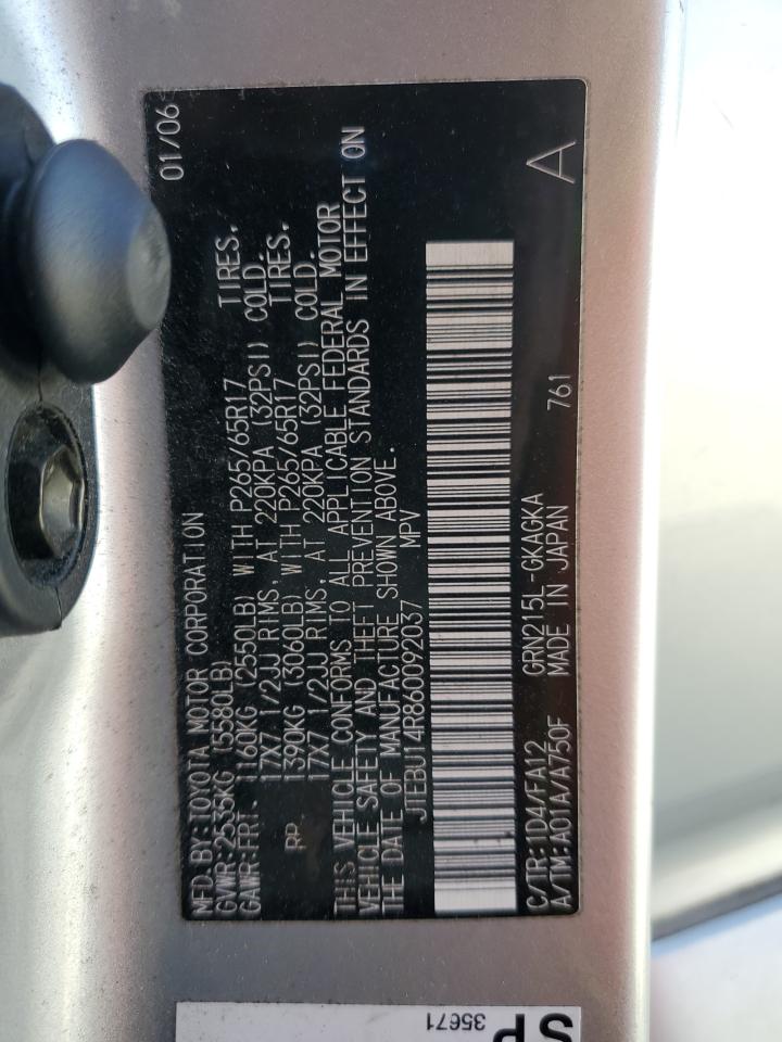 JTEBU14R860092037 2006 Toyota 4Runner Sr5