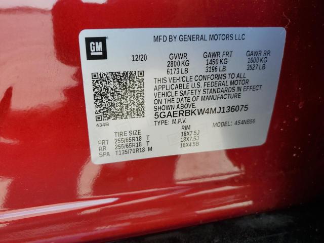 2021 Buick Enclave Essence VIN: 5GAERBKW4MJ136075 Lot: 51586144