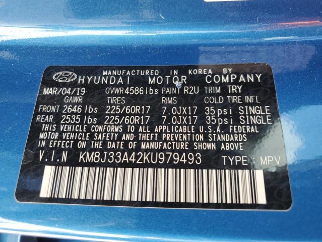 KM8J33A42KU979493 2019 Hyundai Tucson Limited