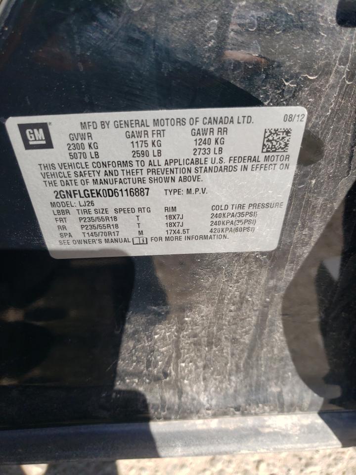 2GNFLGEK0D6116887 2013 Chevrolet Equinox Ltz