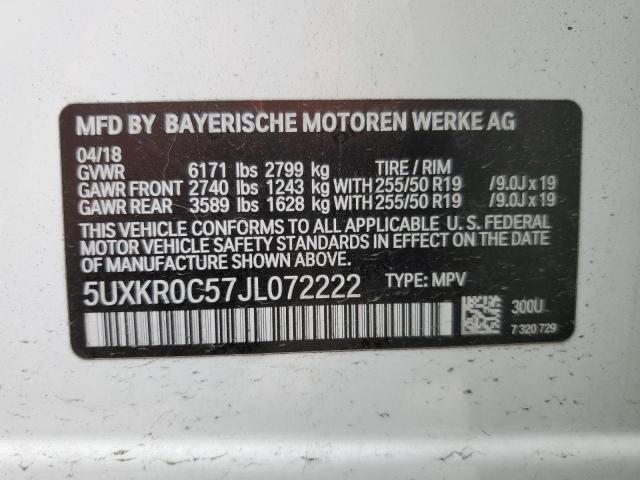 Lot #2485167787 2018 BMW X5 XDRIVE3 salvage car
