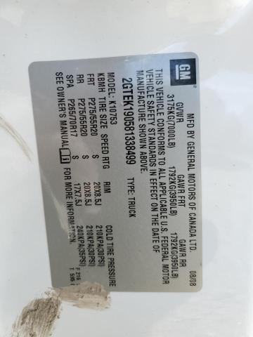 2008 GMC Sierra K1500 VIN: 2GTEK190581338499 Lot: 51328734