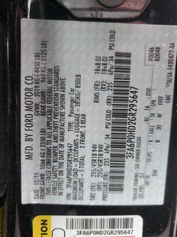 3FA6P0HD2GR295647 2016 Ford Fusion Se