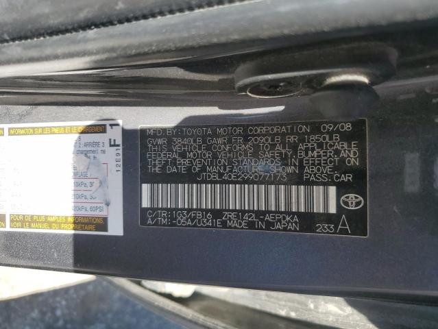 2009 Toyota Corolla Base VIN: JTDBL40E299077173 Lot: 51182194