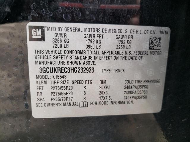 2017 Chevrolet Silverado K1500 Lt VIN: 3GCUKREC8HG232923 Lot: 50810024