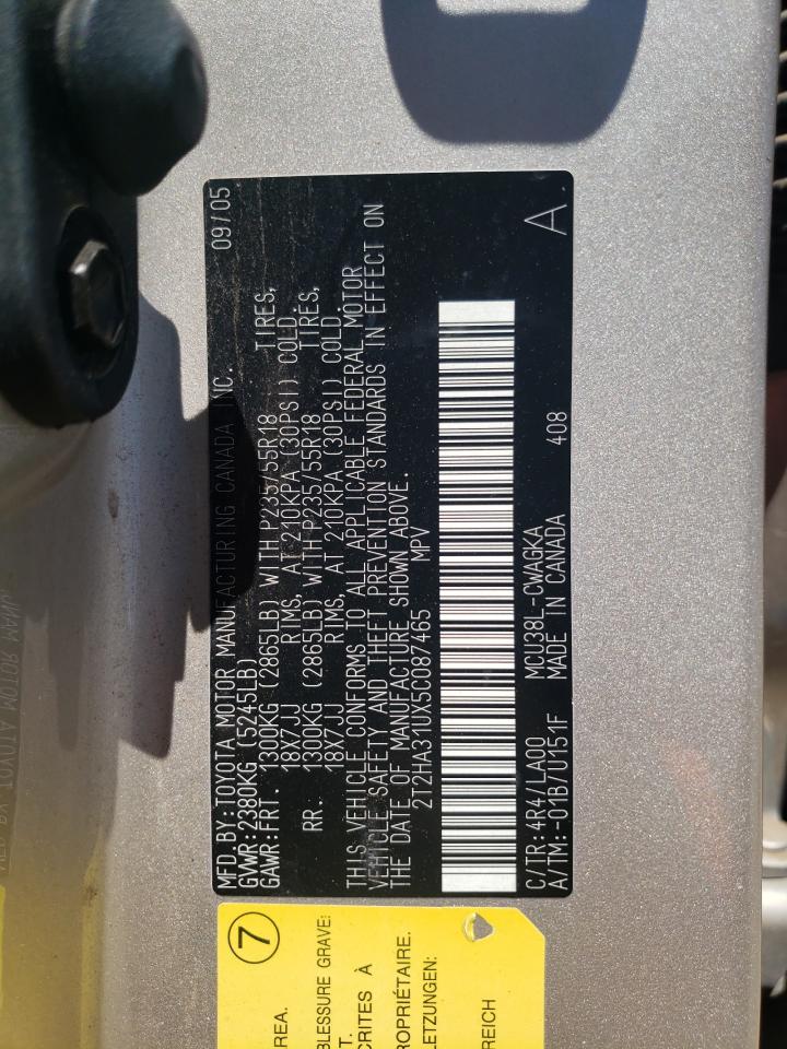 2T2HA31UX5C087465 2005 Lexus Rx 330