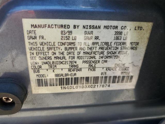 1999 Nissan Altima Xe VIN: 1N4DL01D3XC217874 Lot: 51820894