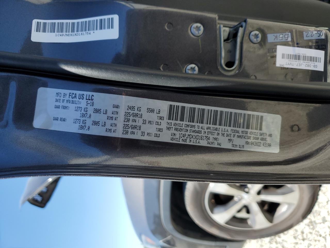 1C4PJMDX1KD161754 2019 Jeep Cherokee Limited