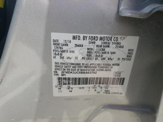 2011 Ford Edge Sel VIN: 2FMDK3JC5BBA63792 Lot: 50497754