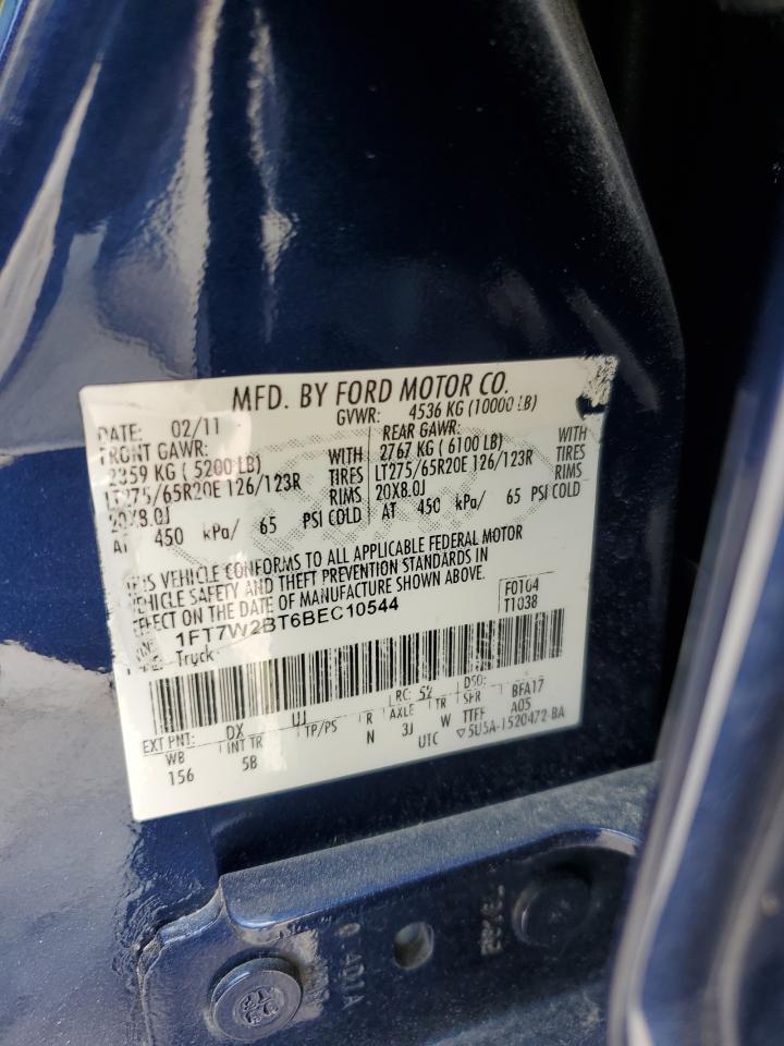 1FT7W2BT6BEC10544 2011 Ford F250 Super Duty