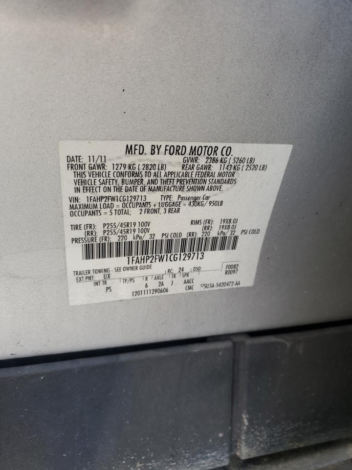 1FAHP2FW1CG129713 2012 Ford Taurus Limited