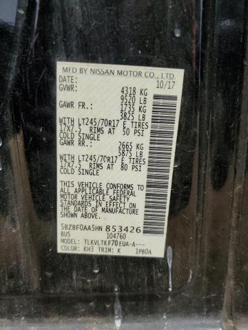 2017 Nissan Nv 3500 S VIN: 5BZBF0AA5HN853426 Lot: 59154304