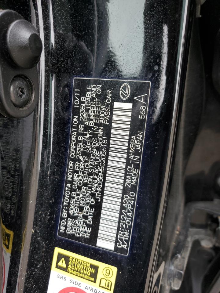 JTHKD5BH5C2056181 2012 Lexus Ct 200