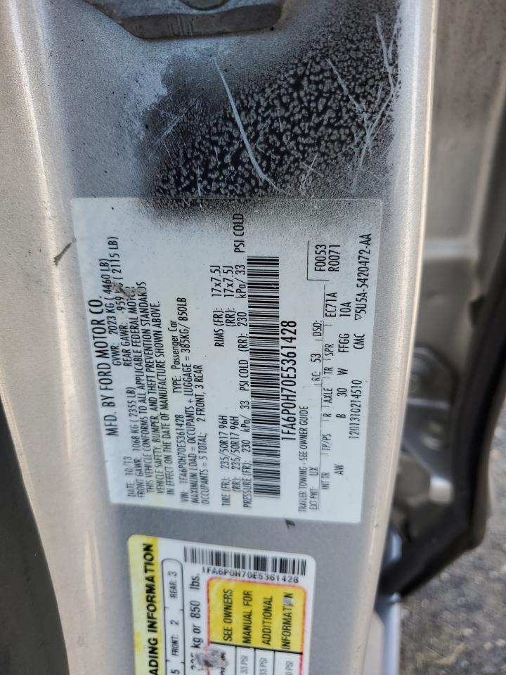 1FA6P0H70E5361428 2014 Ford Fusion Se