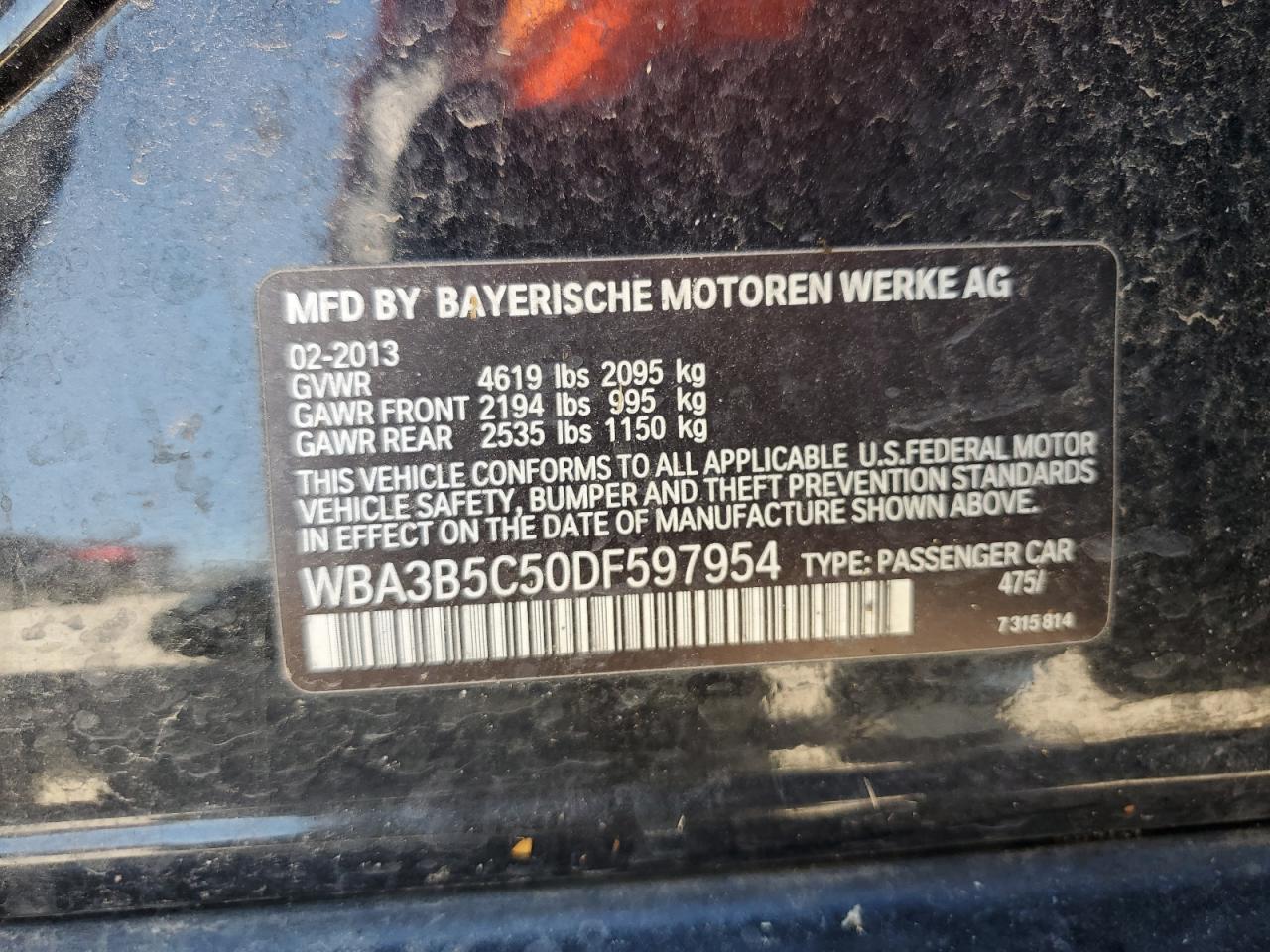 WBA3B5C50DF597954 2013 BMW 328 Xi Sulev