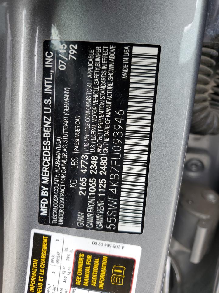 55SWF4KB7FU093946 2015 Mercedes-Benz C 300 4Matic