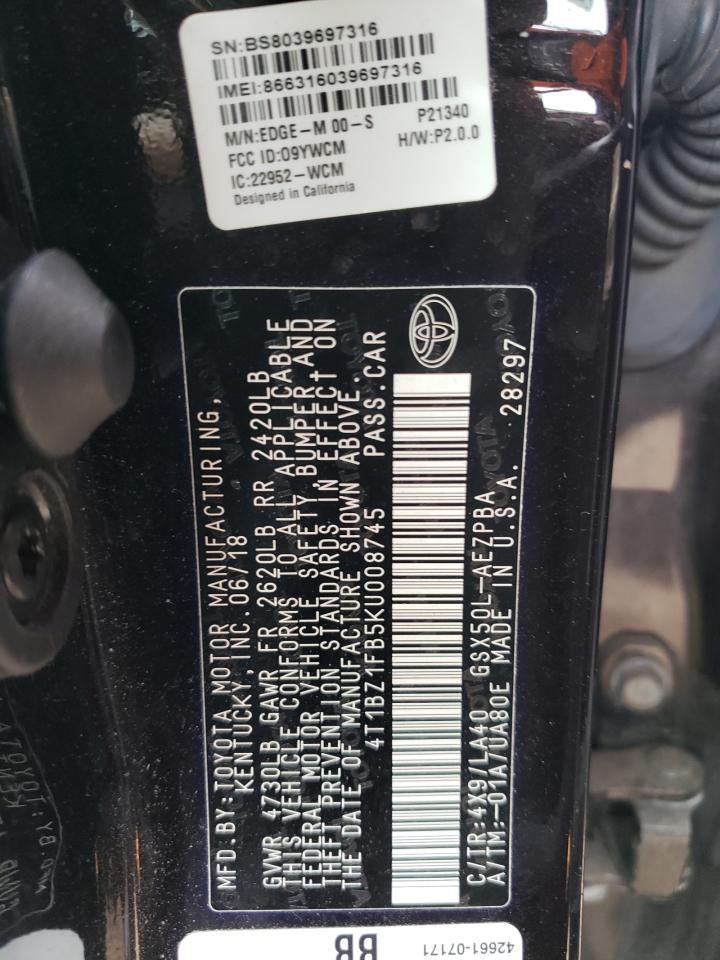 4T1BZ1FB5KU008745 2019 Toyota Avalon Xle