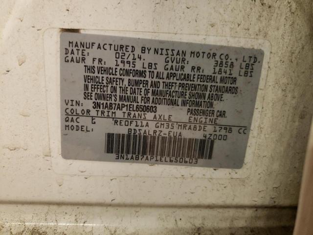 2014 Nissan Sentra S VIN: 3N1AB7AP1EL650603 Lot: 49624154