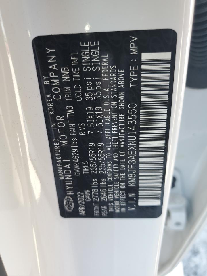 KM8JF3AEXNU143550 2022 Hyundai Tucson N Line