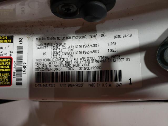 2018 Toyota Tacoma Double Cab VIN: 5TFCZ5AN0JX130427 Lot: 52970174