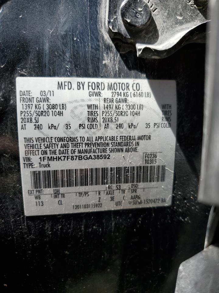 1FMHK7F87BGA38592 2011 Ford Explorer Limited