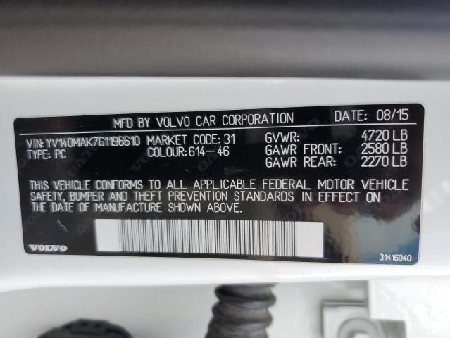 2016 VOLVO S80 PREMIE YV140MAK7G1196610