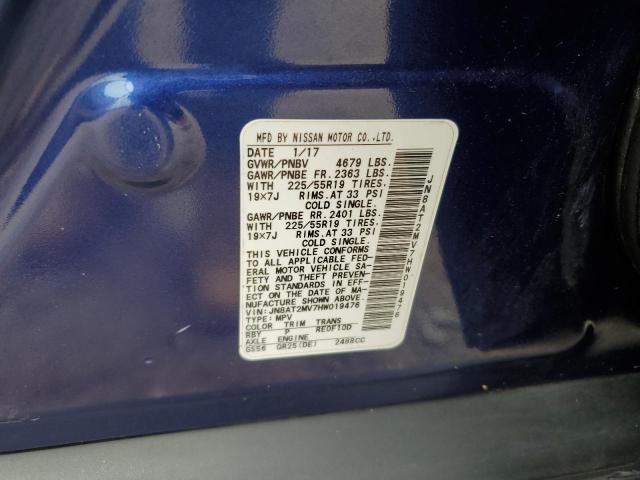 2017 Nissan Rogue S VIN: JN8AT2MV7HW019476 Lot: 51653684