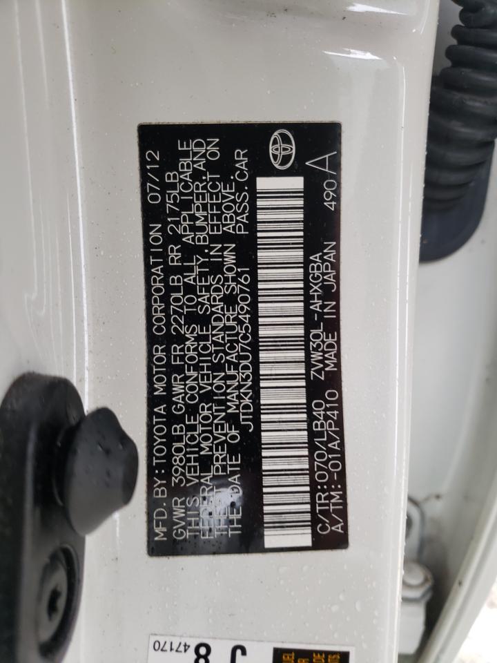 JTDKN3DU7C5490761 2012 Toyota Prius