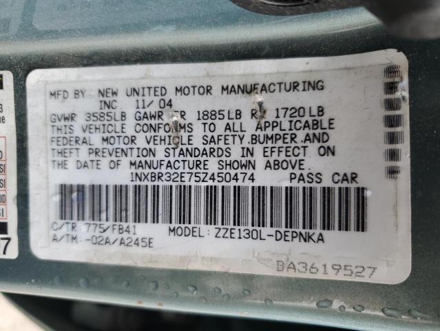 2005 Toyota Corolla Ce VIN: 1NXBR32E75Z450474 Lot: 50677734