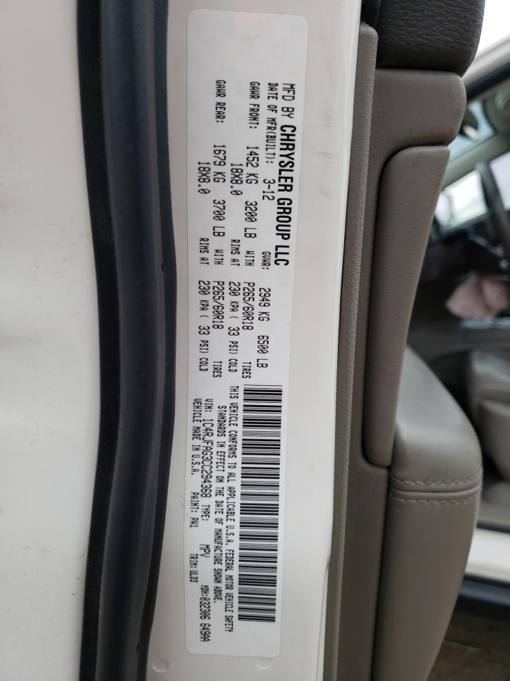 1C4RJFAG3CC294368 2012 Jeep Grand Cherokee Laredo