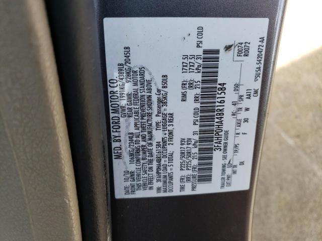 2011 Ford Fusion Se VIN: 3FAHP0HA4BR161584 Lot: 50713694