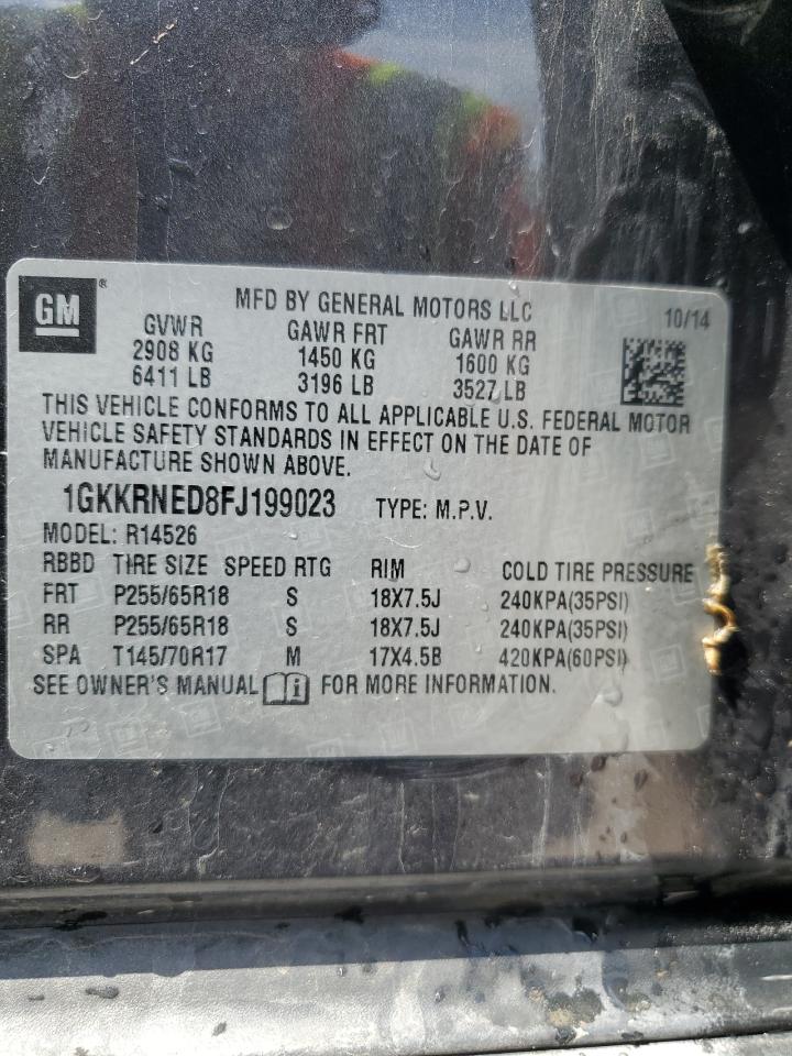 1GKKRNED8FJ199023 2015 GMC Acadia Sle