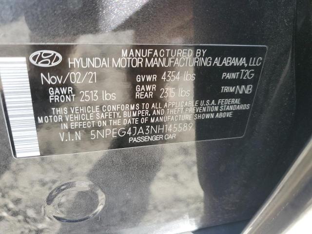 2022 Hyundai Sonata Se VIN: 5NPEG4JA3NH145589 Lot: 52652484