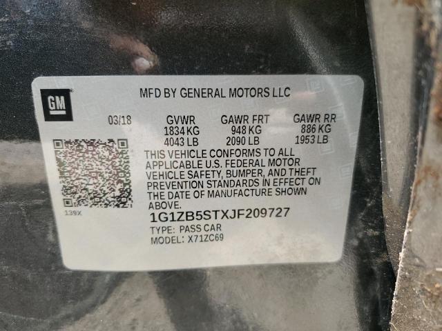 2018 Chevrolet Malibu Ls VIN: 1G1ZB5STXJF209727 Lot: 51626864