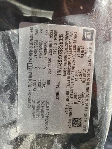 2010 Chevrolet Silverado K1500 Lt VIN: 3GCRKSE3XAG217701 Lot: 51937024