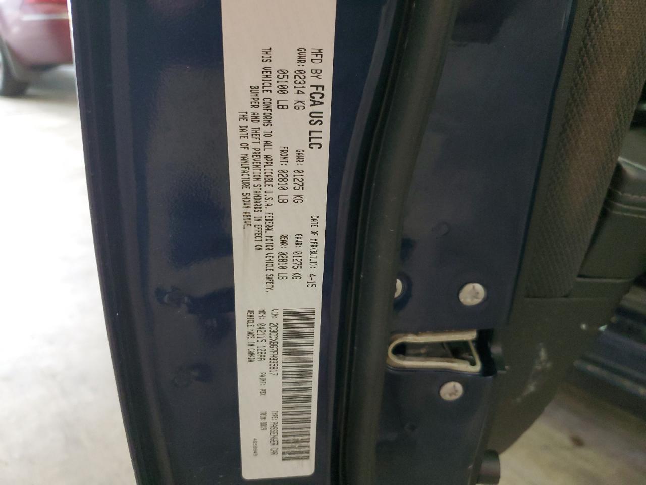 2C3CDXBG7FH835817 2015 Dodge Charger Se