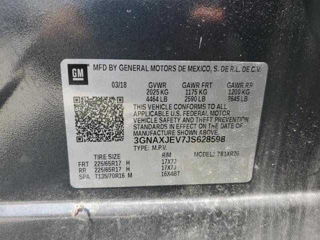 2018 CHEVROLET EQUINOX LT - 3GNAXJEV7JS628598