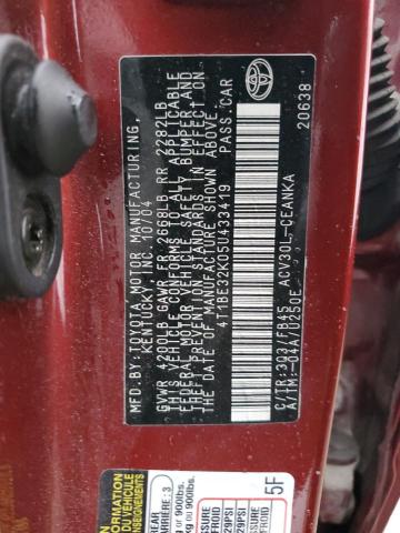 2005 Toyota Camry Le VIN: 4T1BE32K05U433419 Lot: 51938784