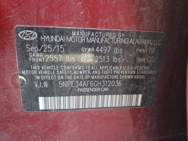 2016 Hyundai Sonata Sport VIN: 5NPE34AF6GH312036 Lot: 52302344