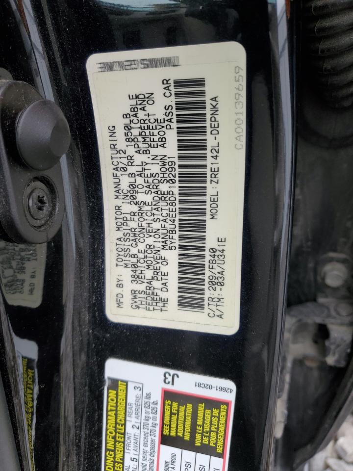 5YFBU4EE8DP102991 2013 Toyota Corolla Base