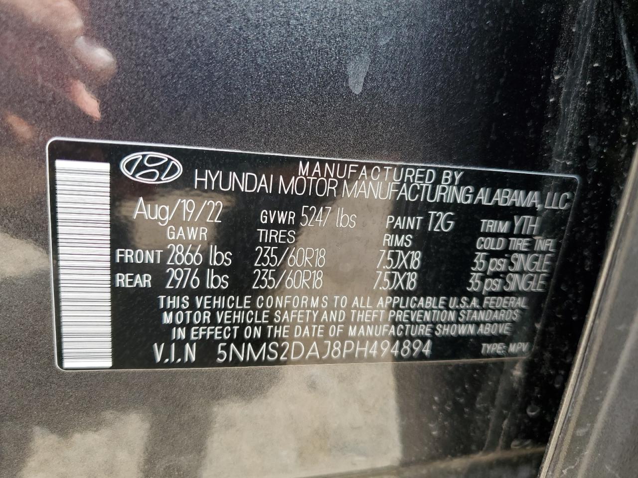 5NMS2DAJ8PH494894 2023 Hyundai Santa Fe Sel