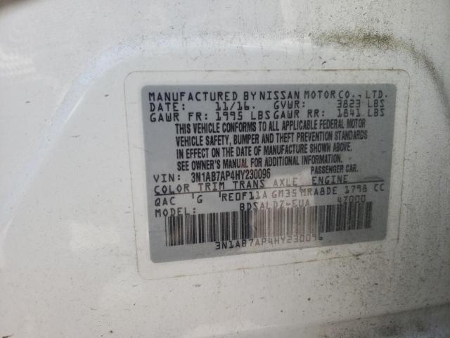 2017 Nissan Sentra S VIN: 3N1AB7AP4HY230096 Lot: 49764134