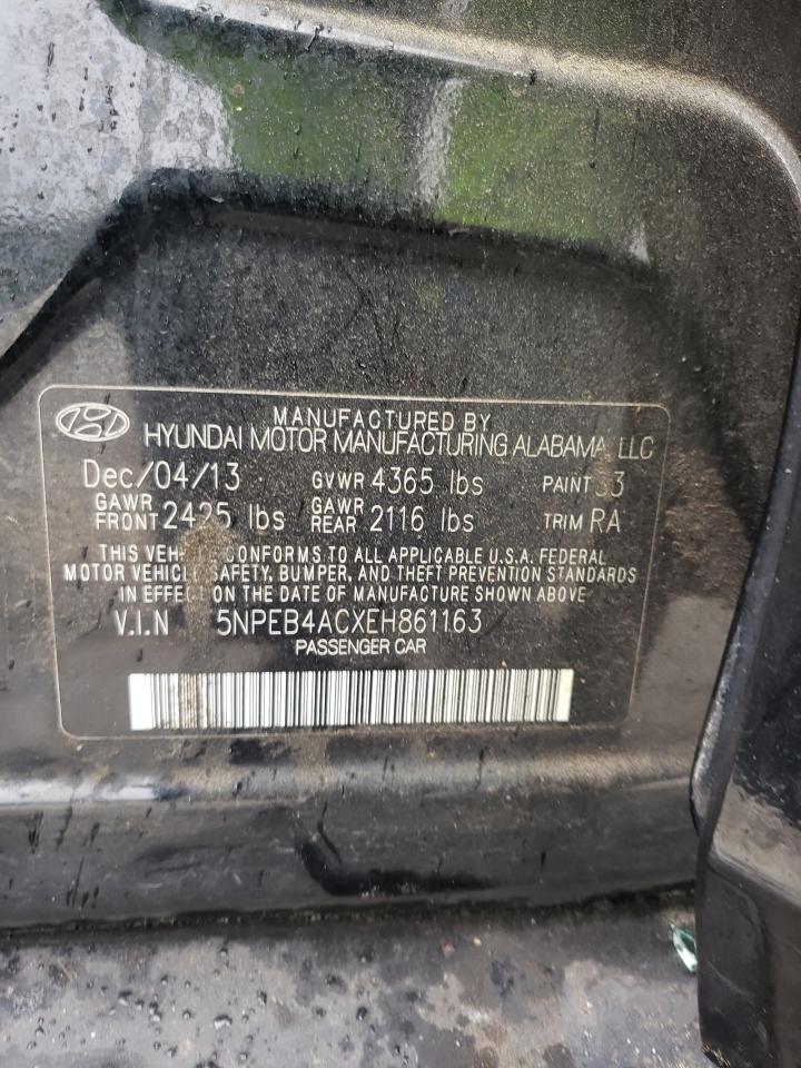 5NPEB4ACXEH861163 2014 Hyundai Sonata Gls