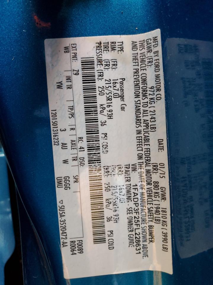 1FADP3F25FL228631 2015 Ford Focus Se